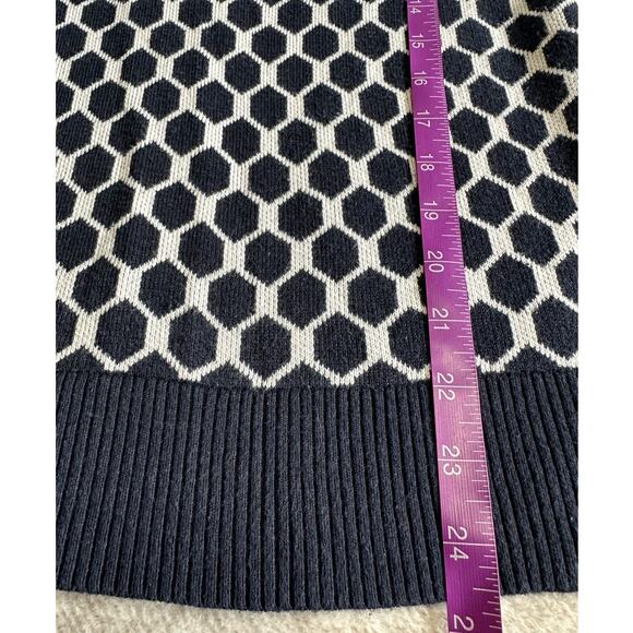 Banana Republic Navy and White Sweater Size M Geometric Print Nautical Crew Neck - Picture 7 of 7